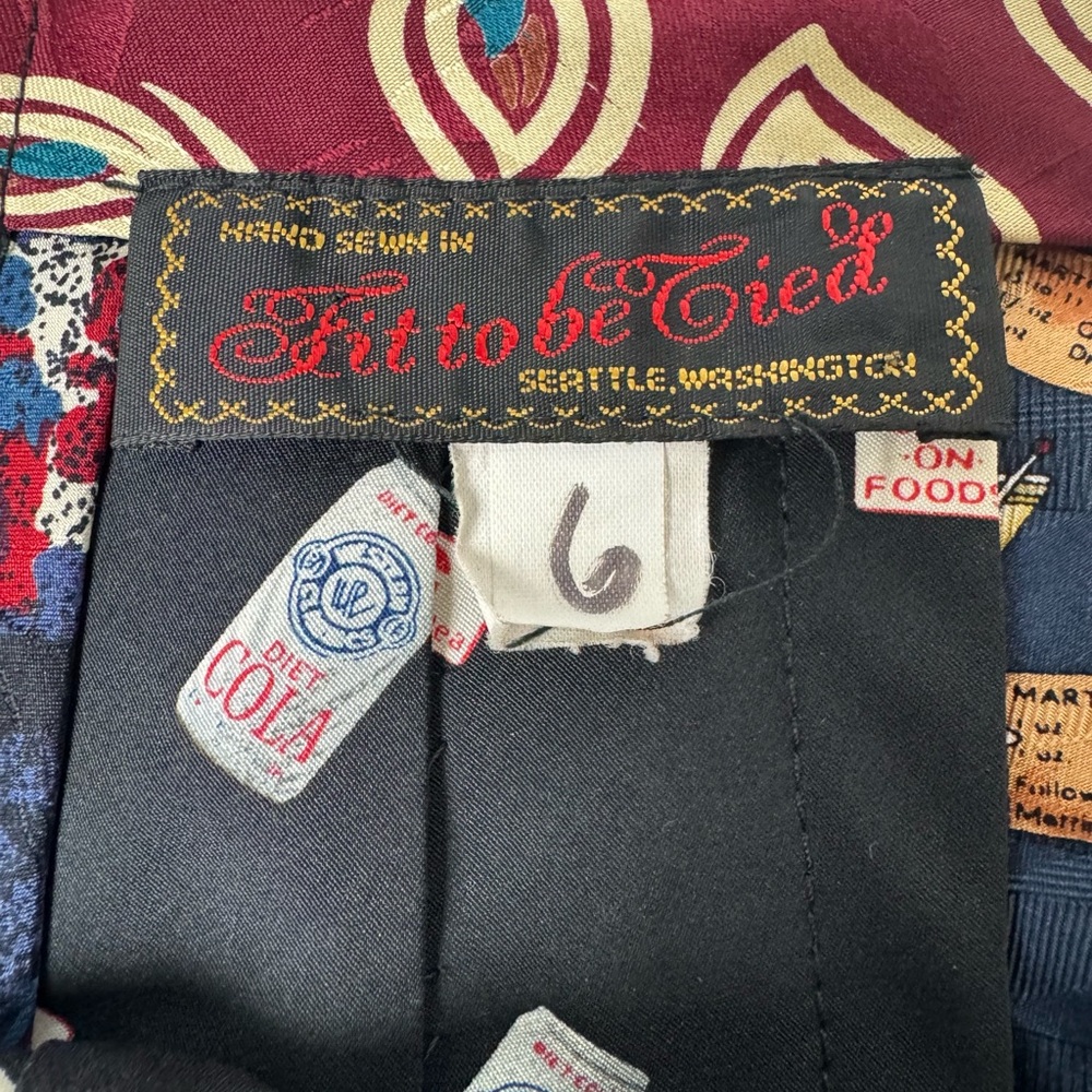 Women’s Silk Tie Skirt Size 6 Handmade in Seattle Washington READ - Picture 3 of 13
